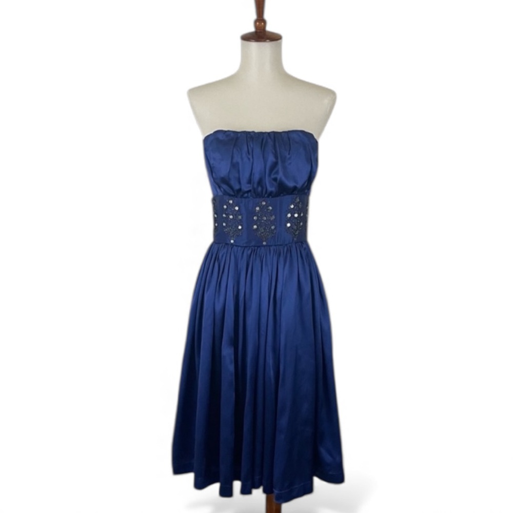 Tracy Reese Plenty 100% Silk Dress 2 Strapless A-Line Party Gothic Romance 2000s
